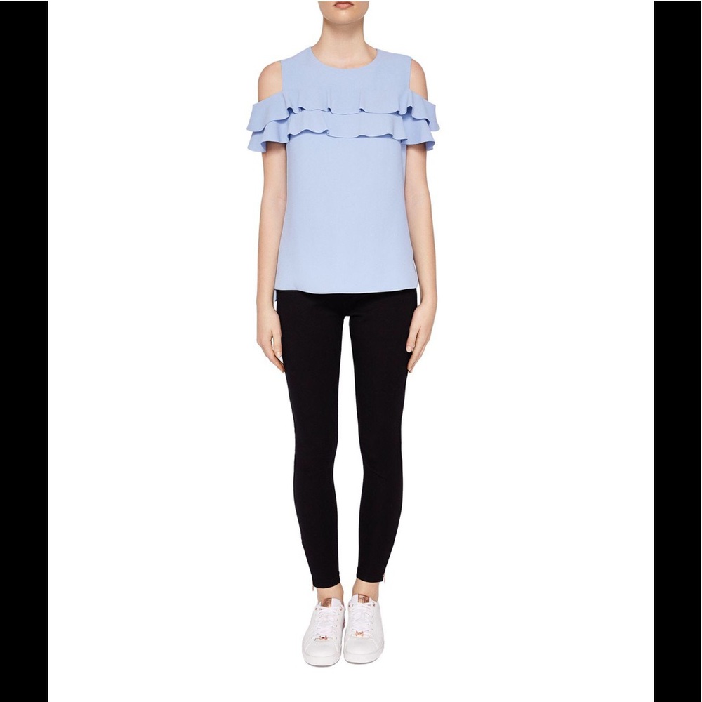 Ted Baker cold shoulder double frill top